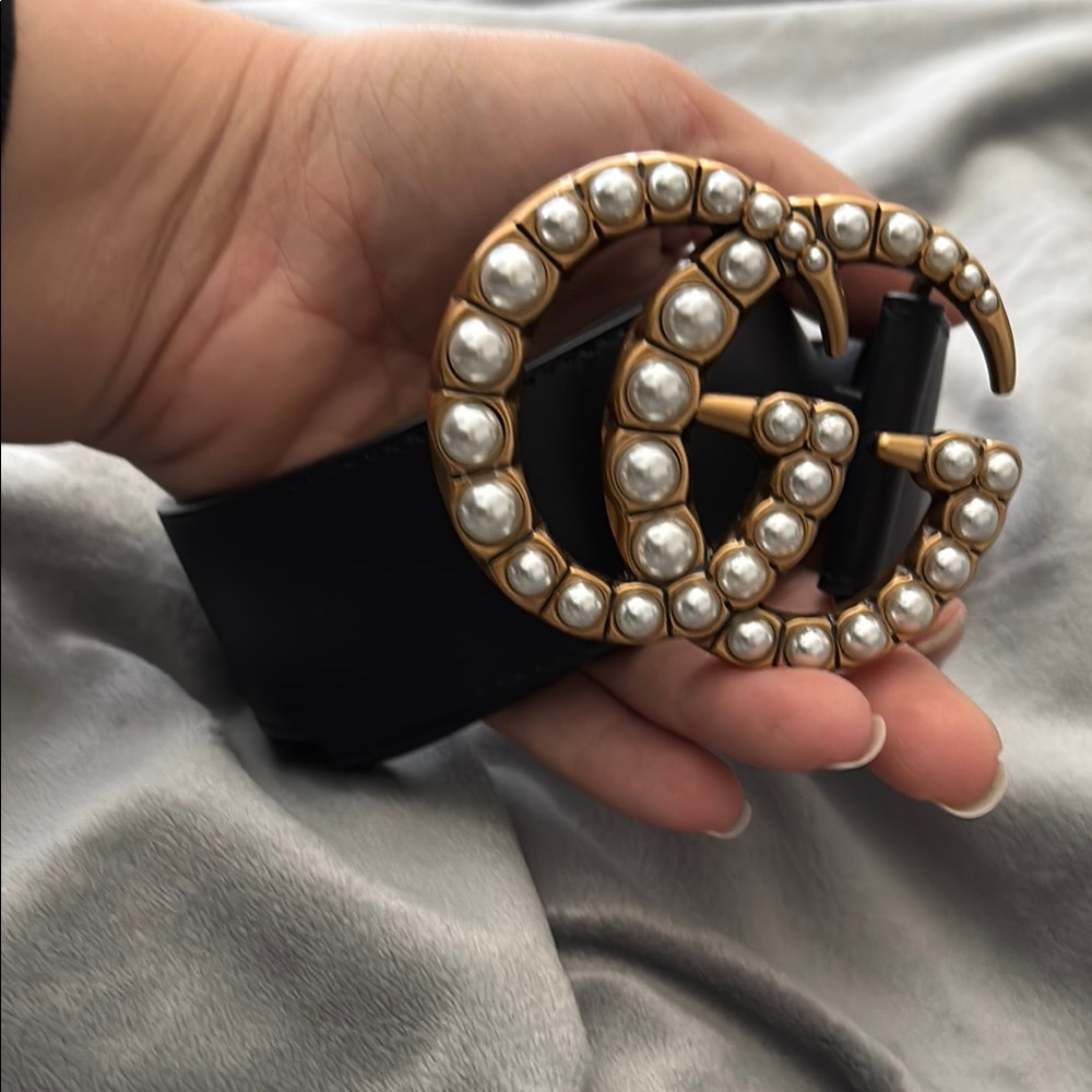 Black Belt with Gold and Pearl Accents